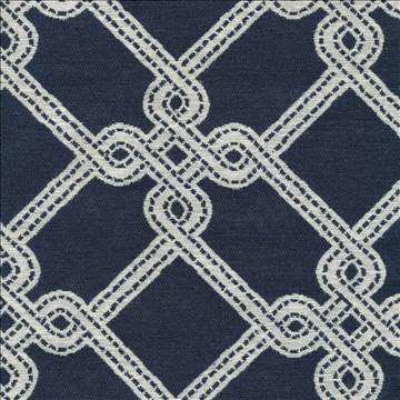 Nautica Trellis Marine by Kasmir Fabric 1402 52% Cotton 35% Polyester 13% Acrylic USA 45,000 Wyzenbeek Double Rubs H: 7 inches, V: 6 4/8 inches 56 - 57 - Fabric Carolina - Kasmir