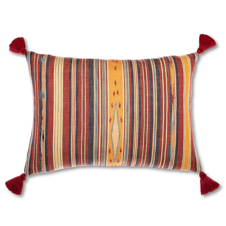 NEYSHABOUR Cushion (LC40171) by Mind The Gap | LC40171 | WOODSTOCK '69 LIFESTYLE COLLECTION | 27,6 x 19,6 in | Blue, Red, Yellow | Fabric Carolina | https://www.fabriccarolina.com/