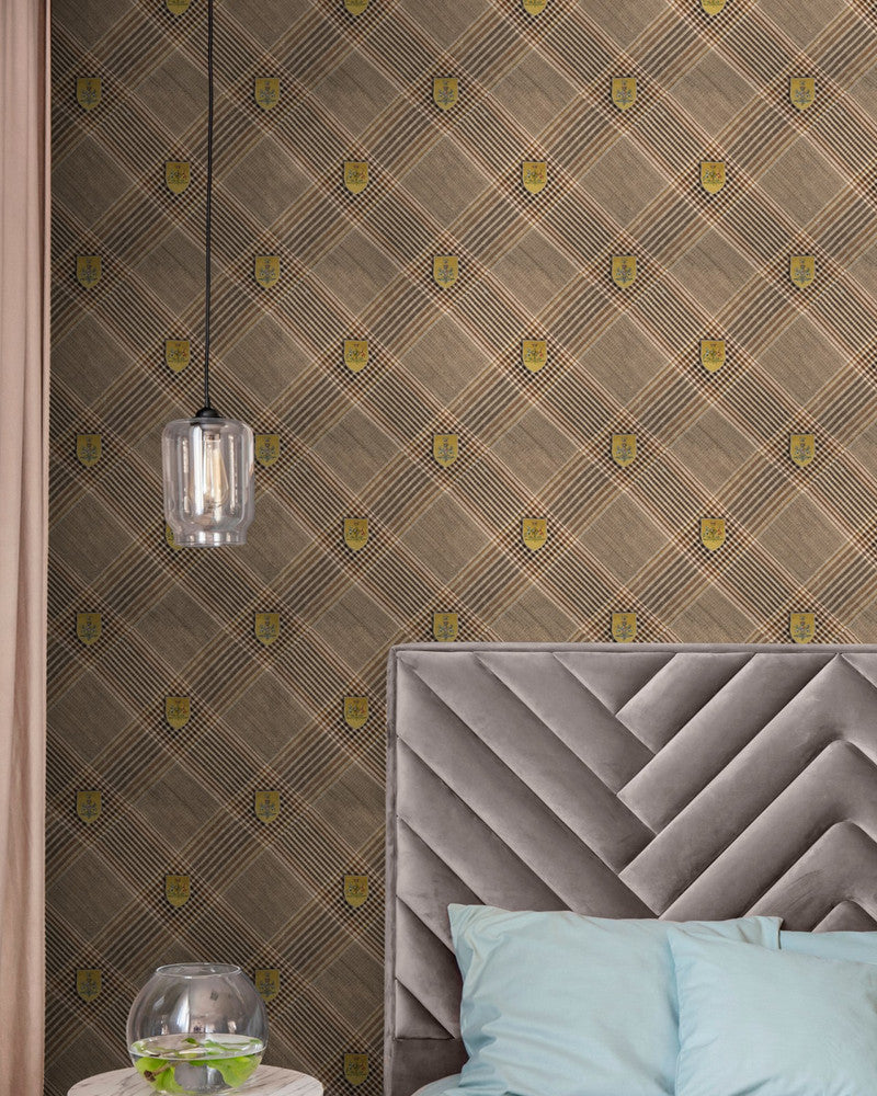 Nobility Gold Wallpaper by Mind the Gap Designer Wallpaper THE WALLPAPER COLLECTABLES Textured Matte Made in Europe Paste the wall 3 rolls x 20.5 x 3.25 yards - Swanky Fabrics -