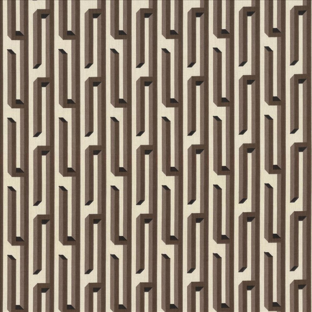 Nobu Fret Chocolate by Kasmir Fabric 5084 100% Cotton
 USA 12,000 Wyzenbeek Double Rubs Horizontal: 3 2/8 inches and Vertical: 4 4/8 inches 54 - Fabric Carolina -