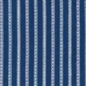 Nonpareil Stripe Mariner Blue by Kasmir Fabric 1401 100% Cotton INDIA Not Tested H: 1 inches, V: N/A 53 - 54 - Fabric Carolina - Kasmir