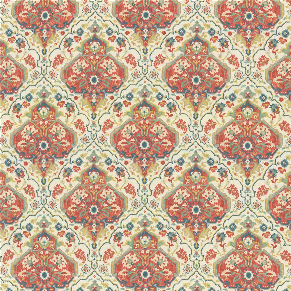 Noteworthy Pimento by Kasmir Fabric 1468 100% Polyester
 INDIA </p><p>Repeat: Horizontal: 13 4/8 inches and Vertical: 18 inches 54 - Fabric Carolina -