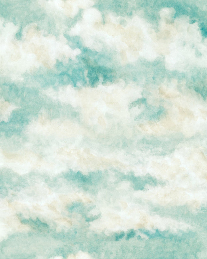 Nouage Turquoise Wallpaper by Mind the Gap Designer Wallpaper ORIENT EXPRESS Non-woven Made in Europe Paste the wall 3 rolls x 20.5 x 3.25 yards - Swanky Fabrics -