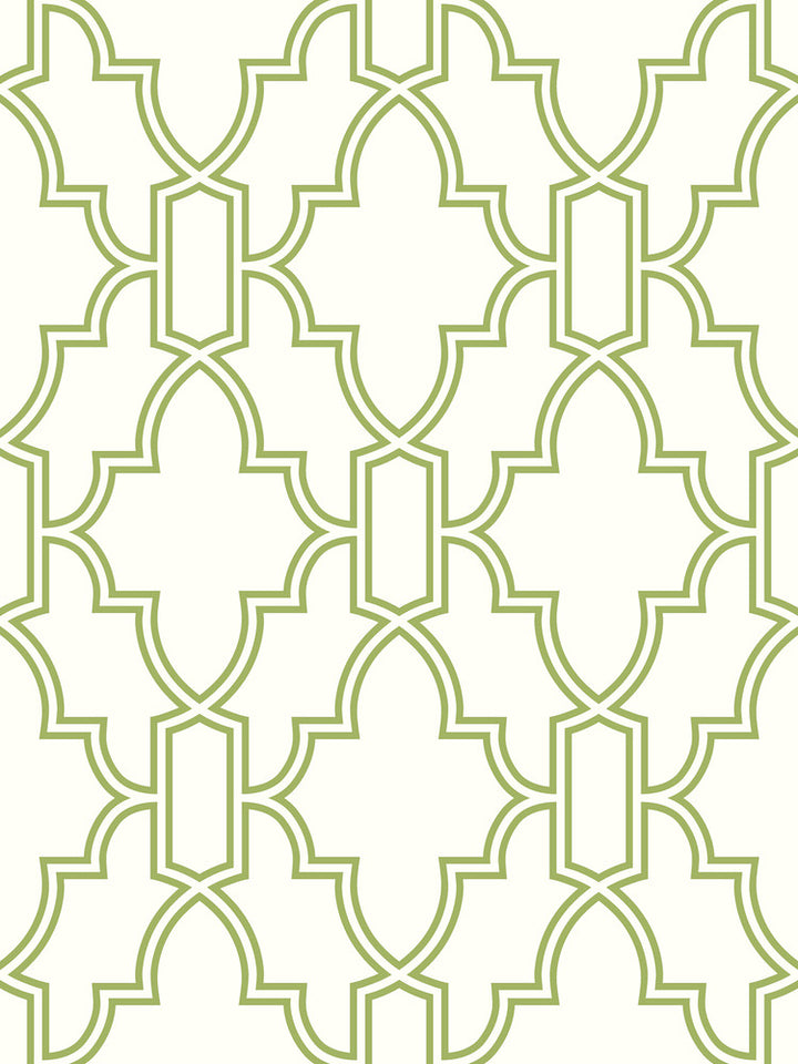 Green and White Tile Trellis Green & White by Seabrook Wallpaper NextWall Peel & Stick United States 30.75 18" 20.5" - Fabric Carolina -