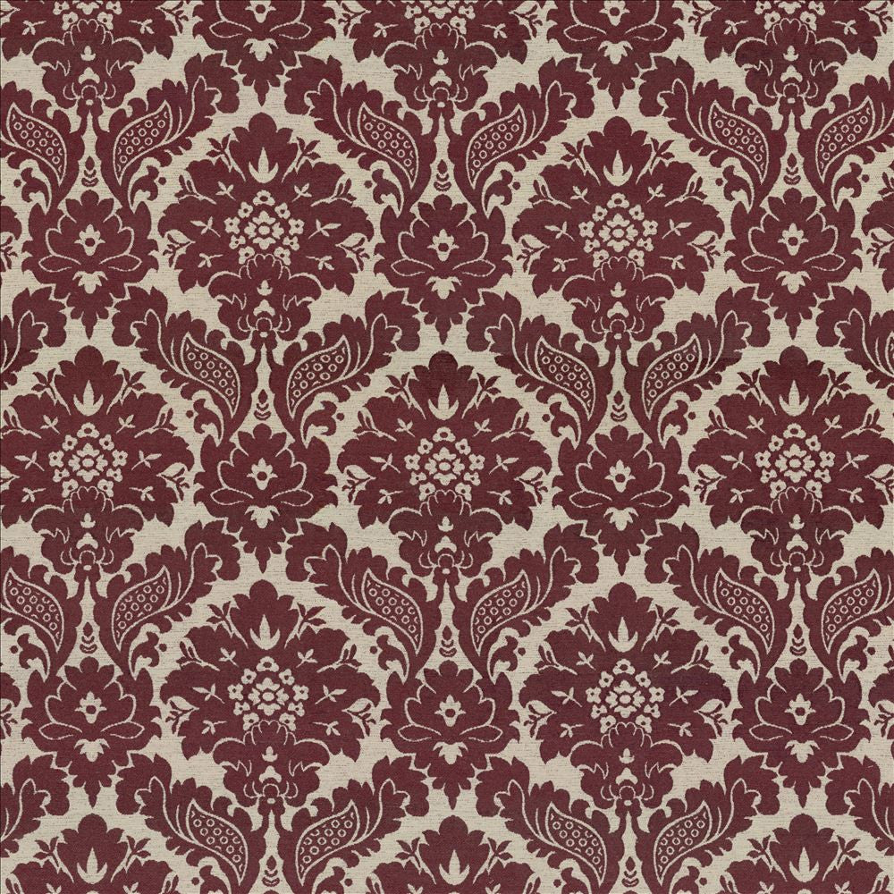 Oakhurst Damask Merlot by Kasmir Fabric 8005 55% Rayon 45% Polyester CHINA 15,000 Wyzenbeek Double Rubs Horizontal: 14 inches and Vertical: 20 inches 54 - Fabric Carolina -