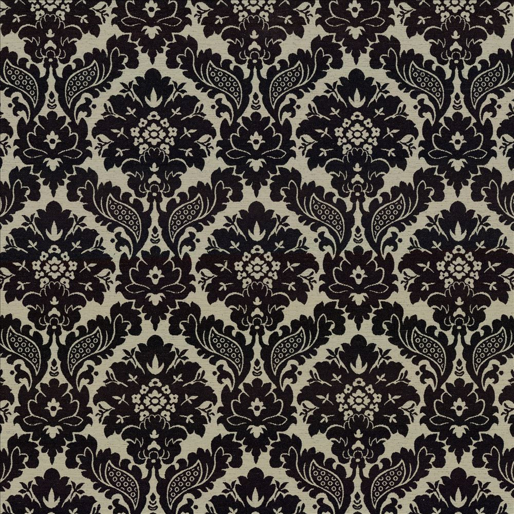 Oakhurst Damask Onyx by Kasmir Fabric 8005 55% Rayon
45% Polyester
 CHINA </p><p>Repeat: Horizontal: 14 inches and Vertical: 20 inches 54 - Fabric Carolina -