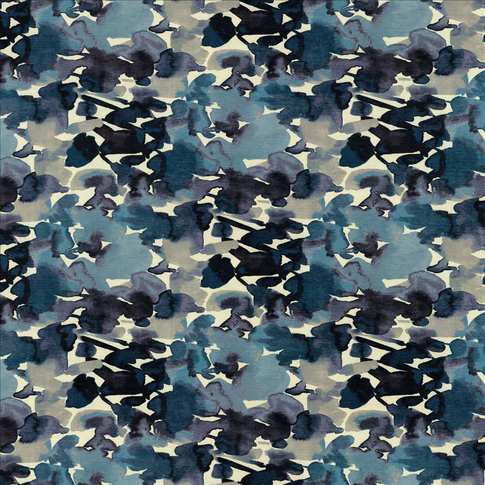 Oakhurst Indigo by Kasmir Fabric 1454 100% Polyester
 CHINA 15,000 Wyzenbeek Double Rubs Horizontal: 27 4/8 inches and Vertical: 25 inches 54 - Fabric Carolina -