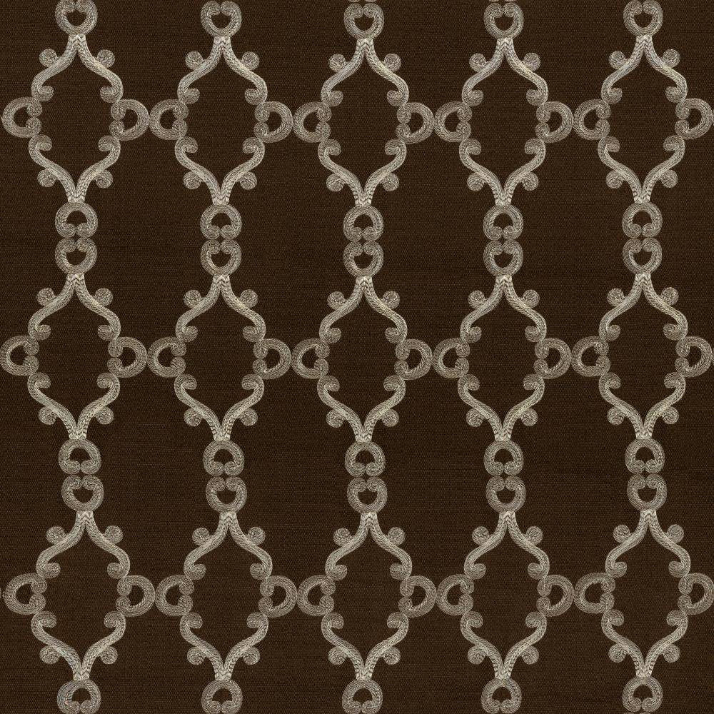 Odette Chocolate by Kasmir Fabric 5068 100% Polyester
Embroidery
100% Polyester
 CHINA </p><p>Repeat: Horizontal: 5 inches and Vertical: 7 6/8 inches 56 - 58 - Fabric Carolina -