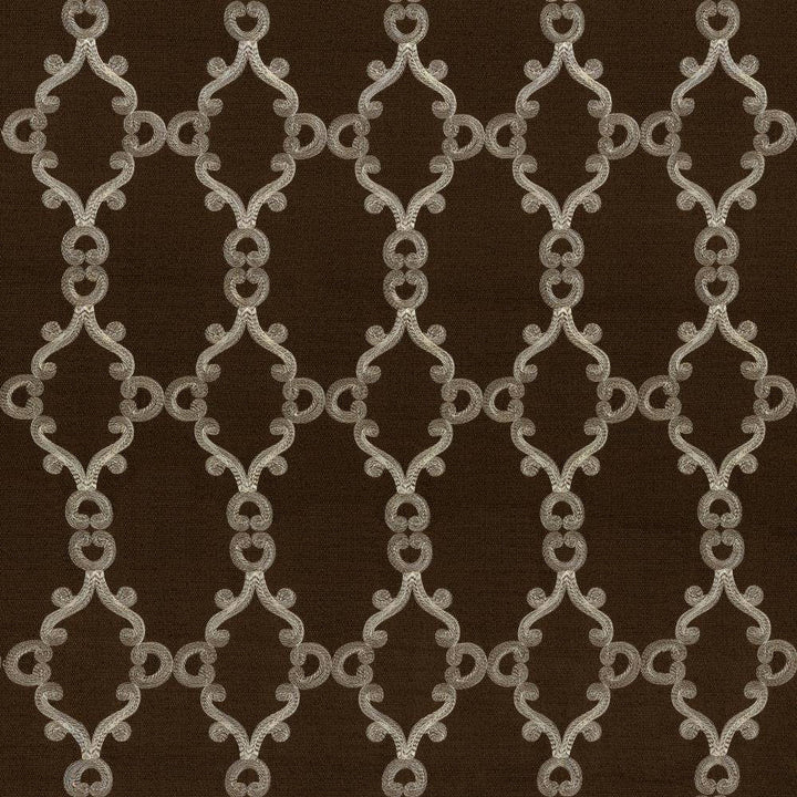 Odette Chocolate by Kasmir Fabric 5068 100% Polyester
Embroidery
100% Polyester
 CHINA </p><p>Repeat: Horizontal: 5 inches and Vertical: 7 6/8 inches 56 - 58 - Fabric Carolina -
