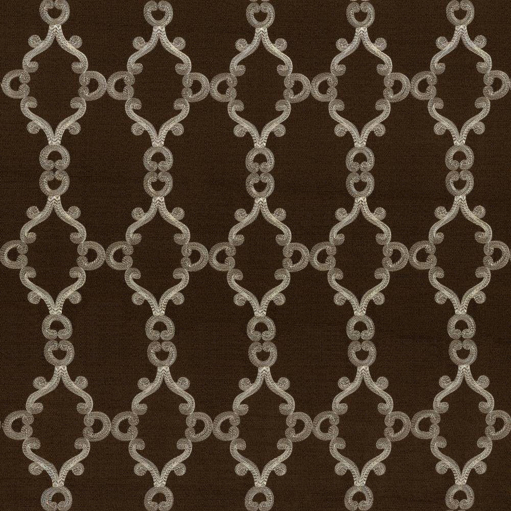 Odette Chocolate by Kasmir Fabric 5068 CHINA Not Tested H: 5 inches, V:7 6/8 inches 57 - 58 - Fabric Carolina - Kasmir