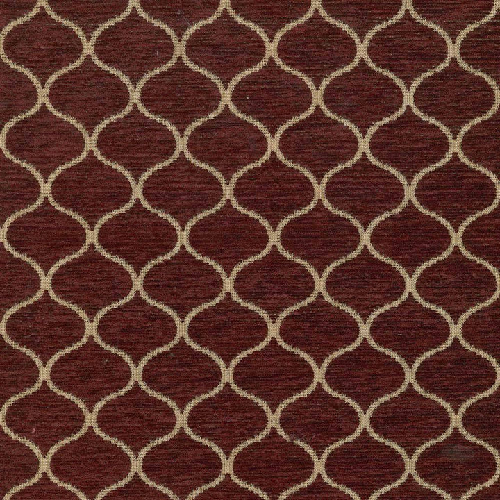 Ogee Trellis Crimson by Kasmir Fabric 5071 CHINA 25,000 Wyzenbeek Double Rubs H: 1 6/8 inches, V:1 6/8 inches 56 - 59 - Fabric Carolina - Kasmir