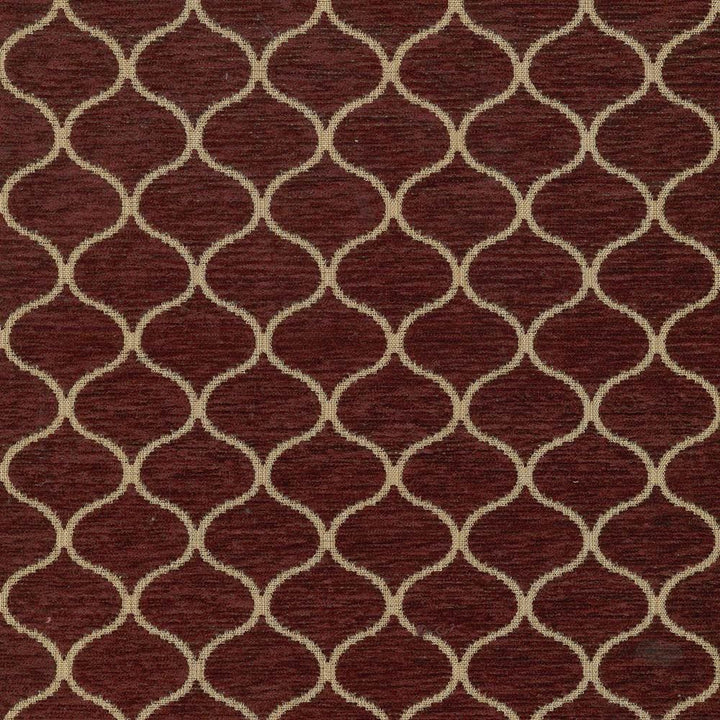 Ogee Trellis Crimson by Kasmir Fabric 5071 100% Polyester
 CHINA 25,000 Wyzenbeek Double Rubs </p><p>Repeat: Horizontal: 1 6/8 inches and Vertical: 1 6/8 inches 56 - Fabric Carolina -