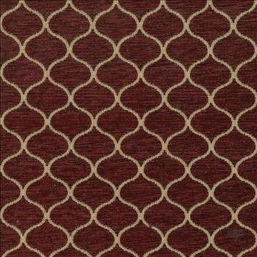 Ogee Trellis Crimson by Kasmir Fabric 5071 100% Polyester CHINA 25,000 Wyzenbeek Double Rubs H: 1 6/8 inches, V: 1 6/8 inches 56 - 59 - Fabric Carolina - Kasmir