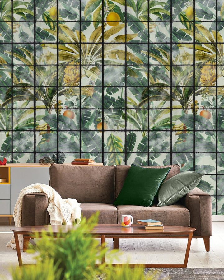 ORANGERIE Wallpaper (WP20176) by Mind The Gap | WP20176 | PREMIUM DESIGNER WALLPAPER COLLECTION | 3 rolls x 20.5 x 118.1 in | 0.52m / 20.5in | 3m / 118in | 4.65mp | 300cm / 118in | Black, Green, Taupe, Yellow | Non-woven | Paste the wall | 3-rolls in a box | Fabric Carolina | https://www.fabriccarolina.com/