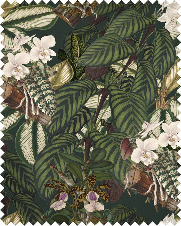 Mind The Gap Fabric ORCHID BLOOM Linen (FB00032) | FB00032 | THE TROPICAL COTTAGE | Brown, Green, Taupe | Fabric Carolina | https://www.fabriccarolina.com/