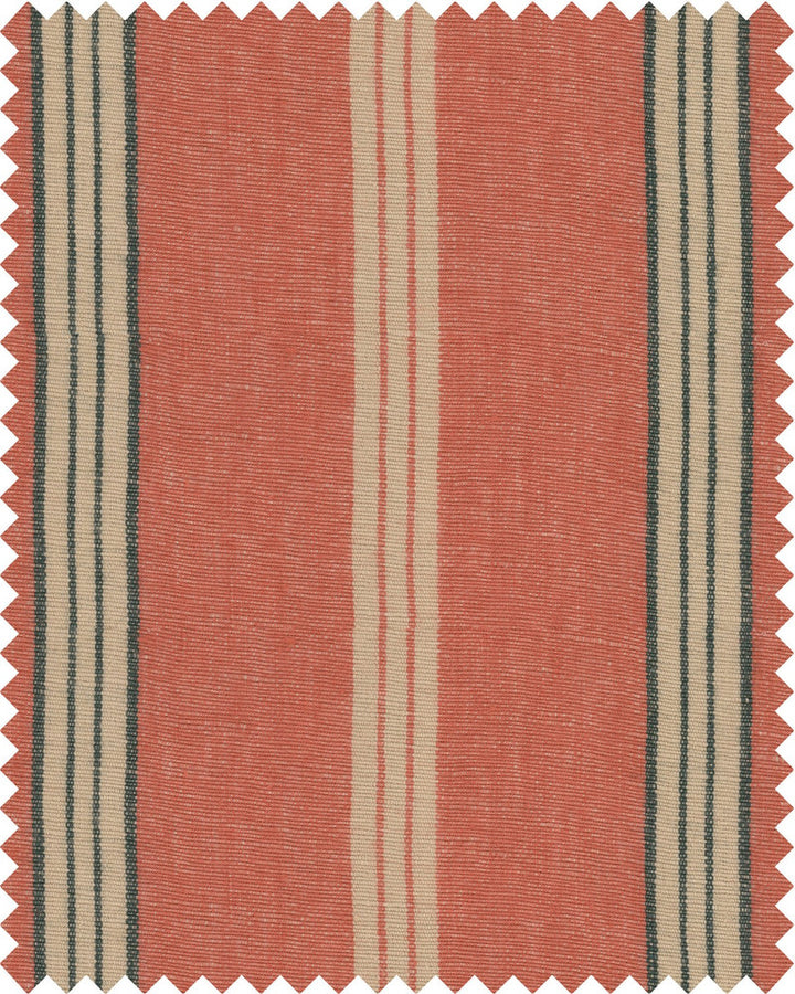 OREGON STRIPES Orange Washed Linen (FB00087) by Mind The Gap | FB00087 | WOODSTOCK '69 LIFESTYLE COLLECTION | Blue, Orange, Taupe | Fabric Carolina | https://www.fabriccarolina.com/