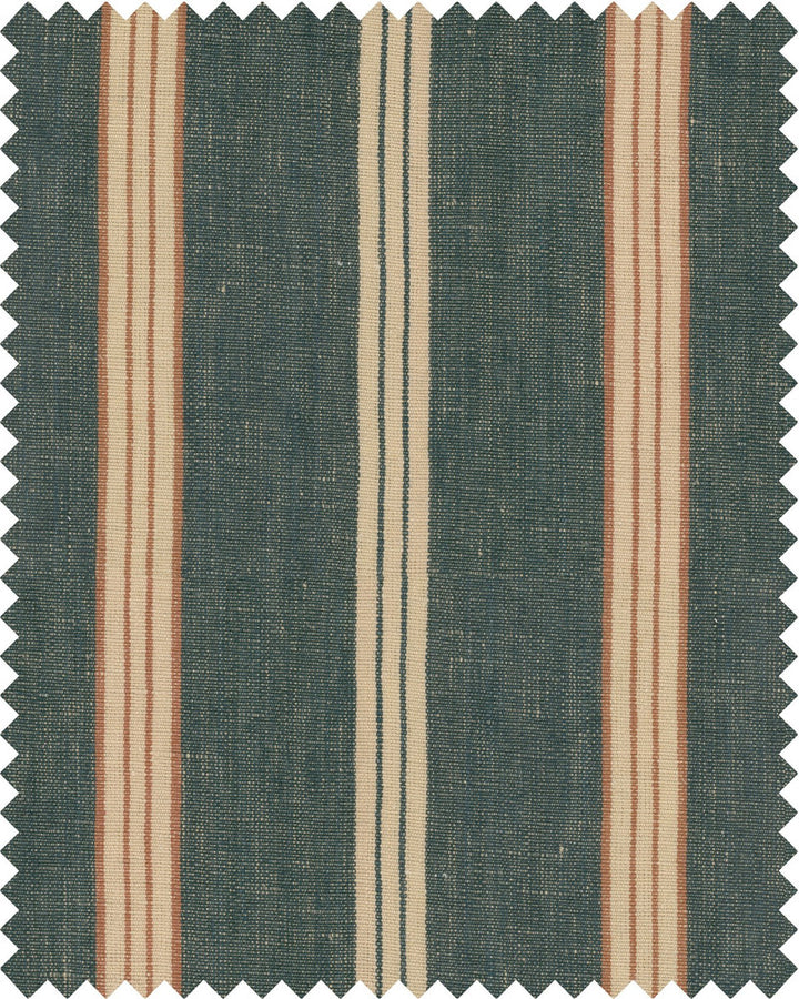 OREGON STRIPES Denim Washed Linen (FB00086) by Mind The Gap | FB00086 | WOODSTOCK '69 LIFESTYLE COLLECTION | Grey, Red | Fabric Carolina | https://www.fabriccarolina.com/