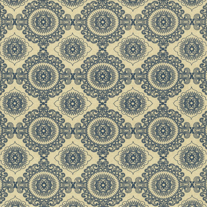 Ornamental Indigo by Kasmir Fabric 5156 38% Cotton
30% Polyester
16% Linen
16% Viscose
 INDIA </p><p>Repeat: Horizontal: 9 2/8 inches and Vertical: 9 inches 55 - Fabric Carolina -