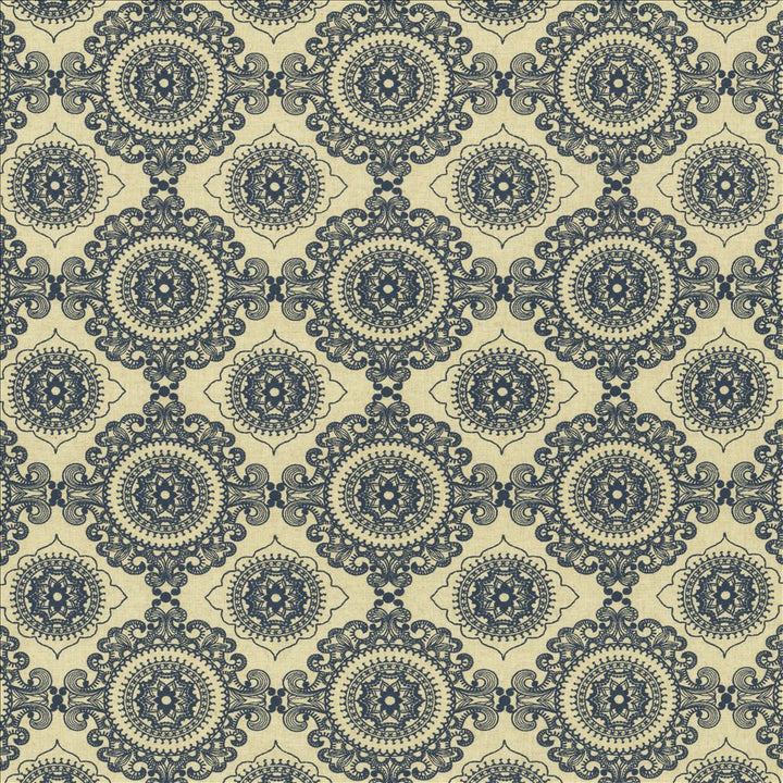 Ornamental Indigo  by Kasmir Fabric See sample 38% Cotton
30% Polyester
16% Linen
16% Viscose
 INDIA 20,000 Wyzenbeek Double Rubs </p><p>Repeat: Horizontal: 9 2/8 inches and Vertical: 9 inches 55  - Fabric Carolina -