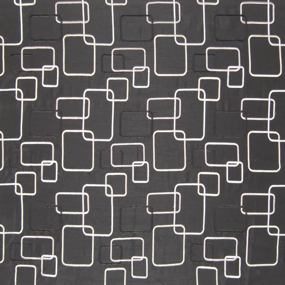 Outline Black by Kasmir Fabric 1369 100% Polyester CHINA 30,000 Wyzenbeek Double Rubs Horizontal: 11 5/8 inches and Vertical: 11 6/8 inches 54 - Fabric Carolina -