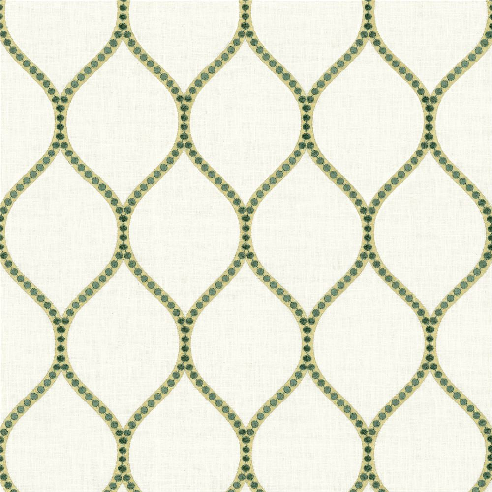 Overlay Teal  by Kasmir Fabric See sample 52% Cotton
26% Rayon
18% Polyester
4% Linen
 INDIA 50,000 Wyzenbeek Double Rubs </p><p>Repeat: Horizontal: 4 2/8 inches and Vertical: 7 6/8 inches 54  - Fabric Carolina -