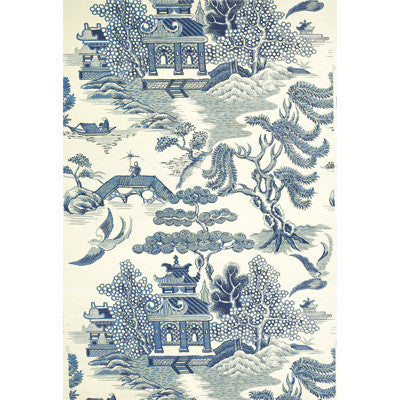 Willow Lake Blue/Cream by Lee Jofa Wallcovering