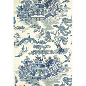 Willow Lake Blue/Cream by Lee Jofa Wallcovering