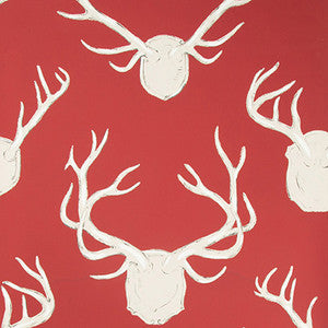 Antlers Paper Red by Lee Jofa Wallcovering