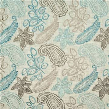 Padonia Paisley Lagoon by Kasmir Fabric 1398 55% Linen 45% Viscose CHINA 12,000 Wyzenbeek Double Rubs H: 26 inches, V: 15 6/8 inches 54 - Fabric Carolina - Kasmir