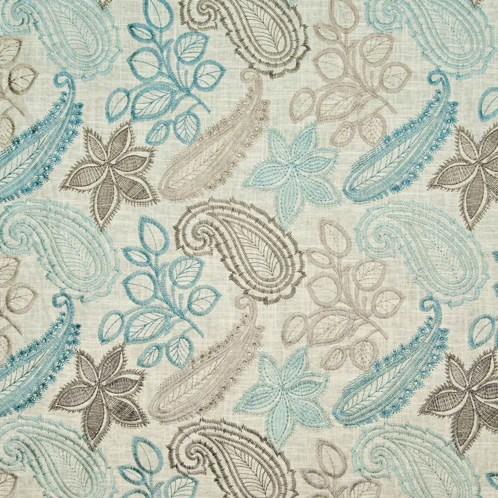 Padonia Paisley Lagoon by Kasmir Fabric 1398 55% Linen
45% Viscose
 CHINA </p><p>Repeat: Horizontal: 26 inches and Vertical: 15 6/8 inches 54 - Fabric Carolina -