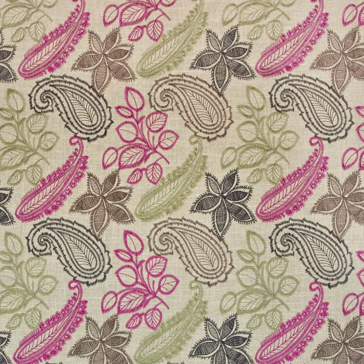Padonia Paisley Raspberry Truffl by Kasmir Fabric 1397 55% Linen 45% Viscose CHINA 12,000 Wyzenbeek Double Rubs Horizontal: 26 inches and Vertical: 15 6/8 inches 54 - Fabric Carolina -