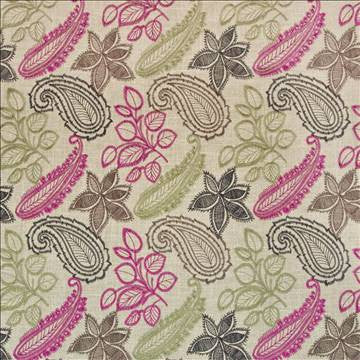 Padonia Paisley Raspberry Truffl by Kasmir Fabric 1397 55% Linen 45% Viscose CHINA 12,000 Wyzenbeek Double Rubs H: 26 inches, V: 15 6/8 inches 54 - Fabric Carolina - Kasmir