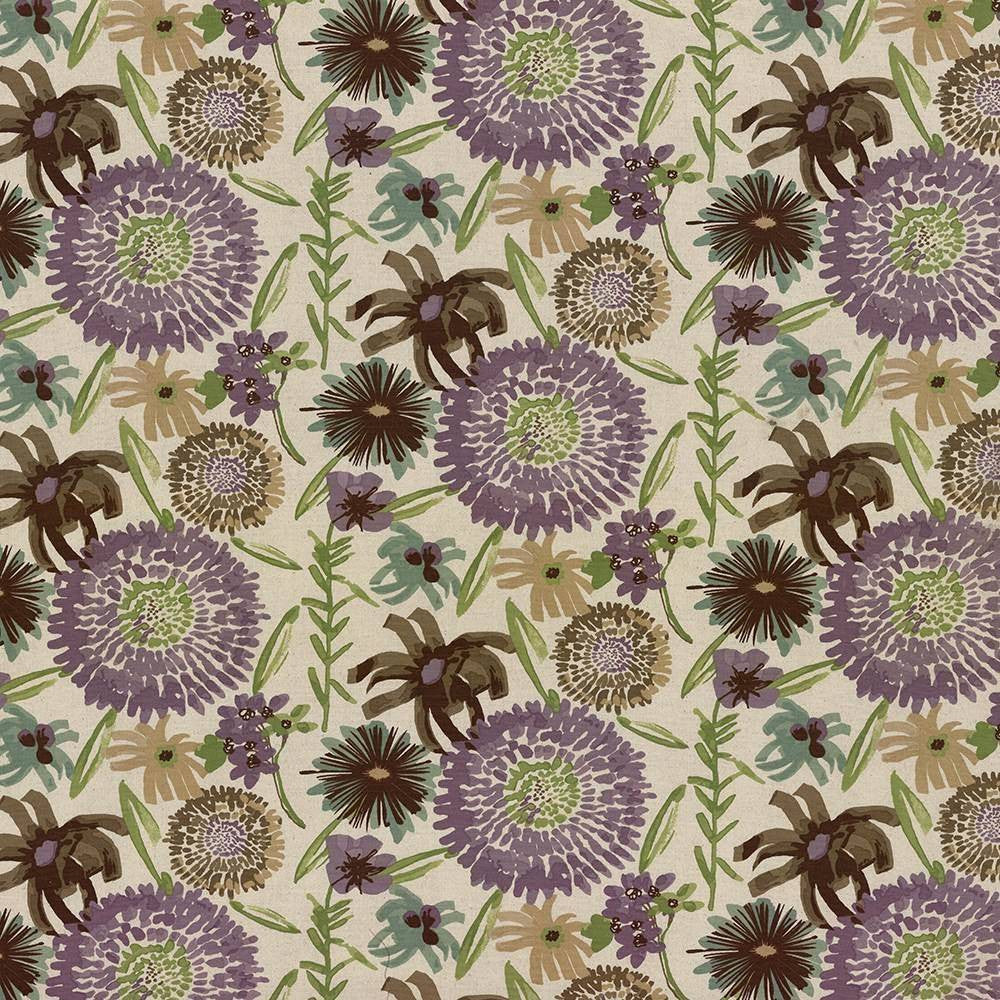 Painterly Garden Thistle by Kasmir Fabric 5080 CHINA 30,000 Martindale Cycles H: 27 inches, V:13 4/8 inches 54 - Fabric Carolina - Kasmir