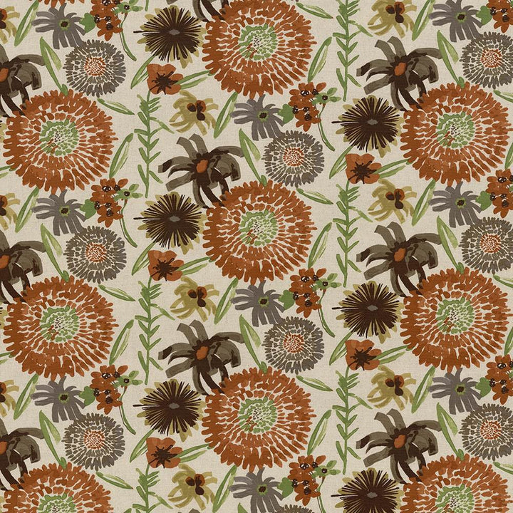 Painterly Garden Persimmon by Kasmir Fabric 5079 50% Cotton
50% Linen
 CHINA </p><p>Repeat: Horizontal: 27 inches and Vertical: 13 4/8 inches 54 - Fabric Carolina -
