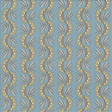 Paisley Scallop Aqua by Kasmir Fabric 1427 100% Cotton TURKEY Not Tested H: 9 1/8 inches, V: 6 3/8 inches 55 - Fabric Carolina - Kasmir
