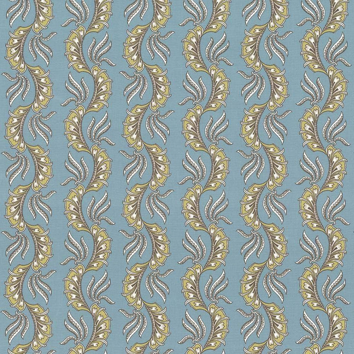 Paisley Scallop Aqua by Kasmir Fabric 1427 TURKEY Not Tested H: 9 1/8 inches, V:6 3/8 inches 55 - Fabric Carolina - Kasmir