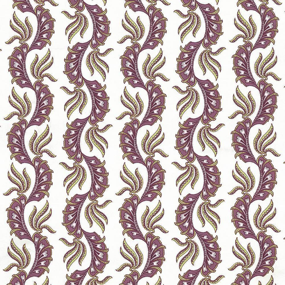 Paisley Scallop Damson by Kasmir Fabric 1427 TURKEY Not Tested H: 9 1/8 inches, V:6 3/8 inches 55 - Fabric Carolina - Kasmir