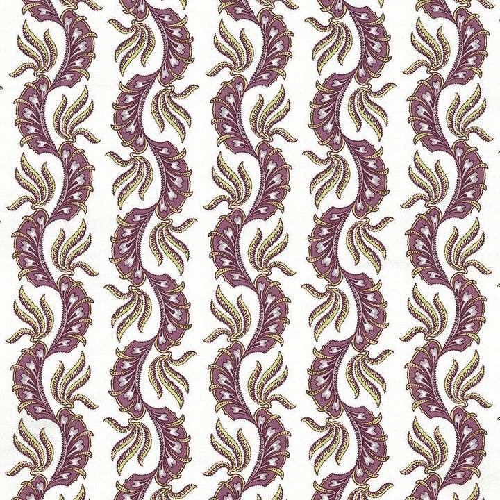 Paisley Scallop Damson by Kasmir Fabric 1427 TURKEY Not Tested H: 9 1/8 inches, V:6 3/8 inches 55 - Fabric Carolina - Kasmir
