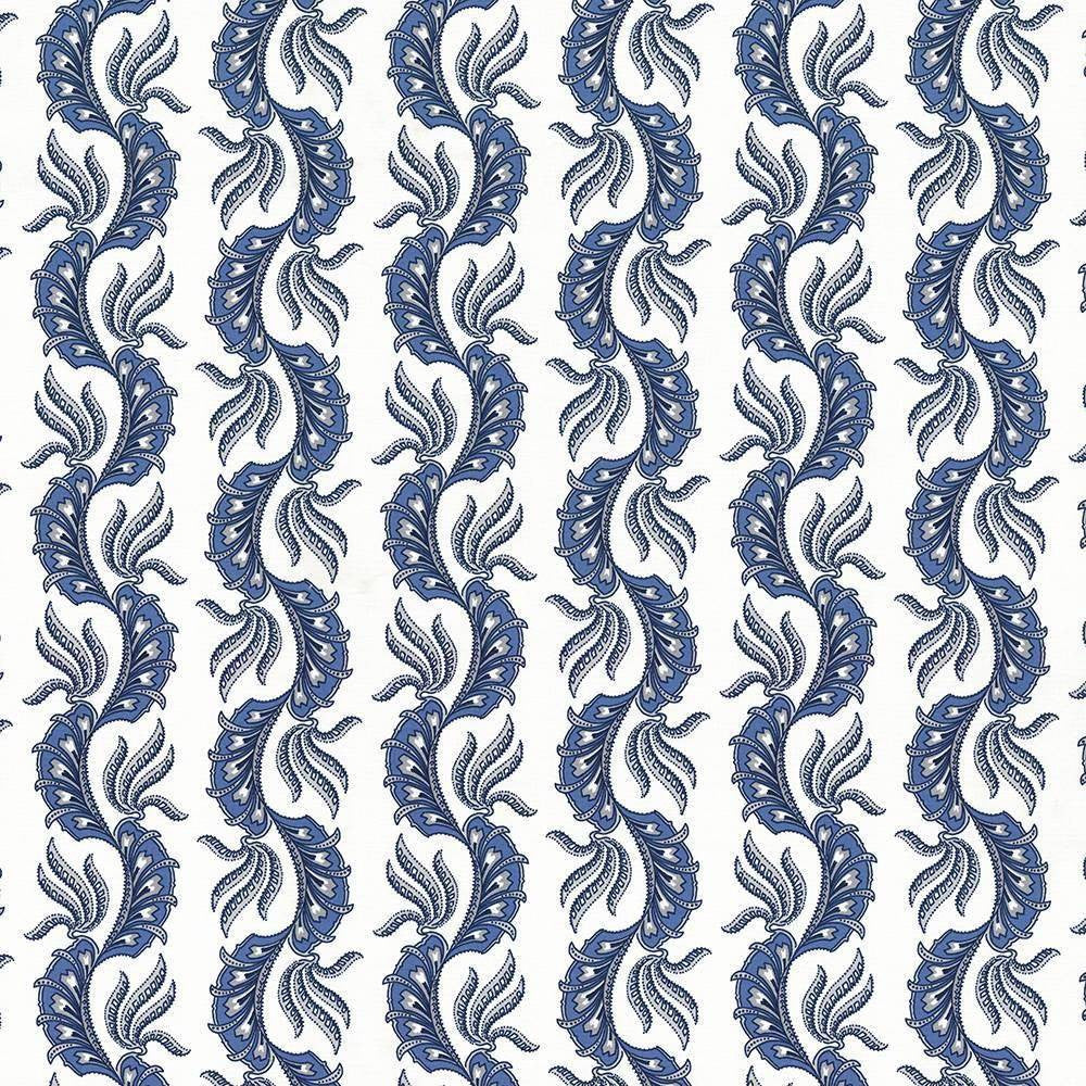 Paisley Scallop Pacific by Kasmir Fabric 1427 TURKEY Not Tested H: 9 1/8 inches, V:6 3/8 inches 55 - Fabric Carolina - Kasmir