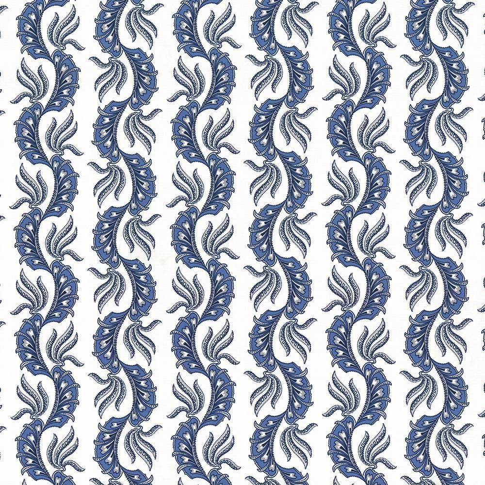 Paisley Scallop Pacific by Kasmir Fabric 1427 100% Cotton
 TURKEY Not Tested </p><p>Repeat: Horizontal: 9 1/8 inches and Vertical: 6 3/8 inches 55 - Fabric Carolina -