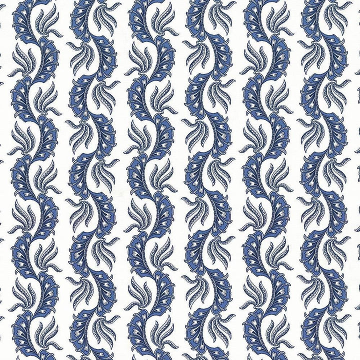 Paisley Scallop Pacific by Kasmir Fabric 1427 100% Cotton
 TURKEY Not Tested Horizontal: 9 1/8 inches and Vertical: 6 3/8 inches 55 - Fabric Carolina -