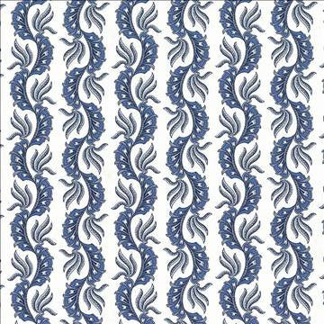 Paisley Scallop Pacific by Kasmir Fabric 1427 100% Cotton TURKEY Not Tested H: 9 1/8 inches, V: 6 3/8 inches 55 - Fabric Carolina - Kasmir