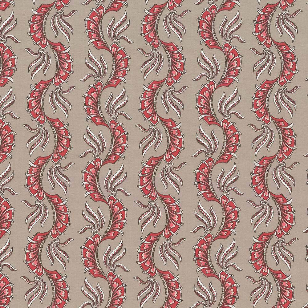 Paisley Scallop Pomegranate by Kasmir Fabric 1427 TURKEY Not Tested H: 9 1/8 inches, V:6 3/8 inches 55 - Fabric Carolina - Kasmir