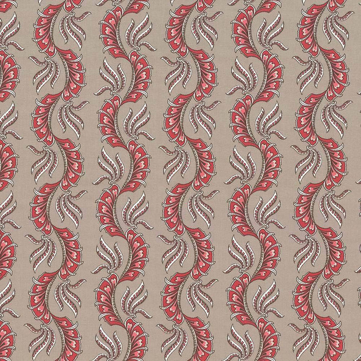 Paisley Scallop Pomegranate by Kasmir Fabric 1427 TURKEY Not Tested H: 9 1/8 inches, V:6 3/8 inches 55 - Fabric Carolina - Kasmir