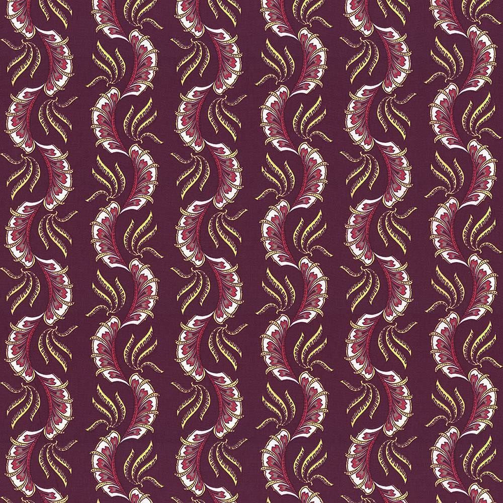 Paisley Scallop Tutti Frutti by Kasmir Fabric 1427 100% Cotton TURKEY Not Tested Horizontal: 9 1/8 inches and Vertical: 6 3/8 inches 55 - Fabric Carolina -