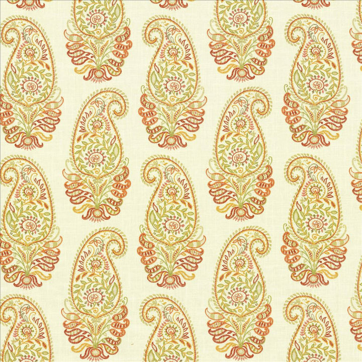 Paisley Shower Harvest by Kasmir Fabric 5121 100% Cotton
 SPAIN 100,000 Wyzenbeek Double Rubs Horizontal: 13 4/8 inches and Vertical: 13 4/8 inches 54 - Fabric Carolina -