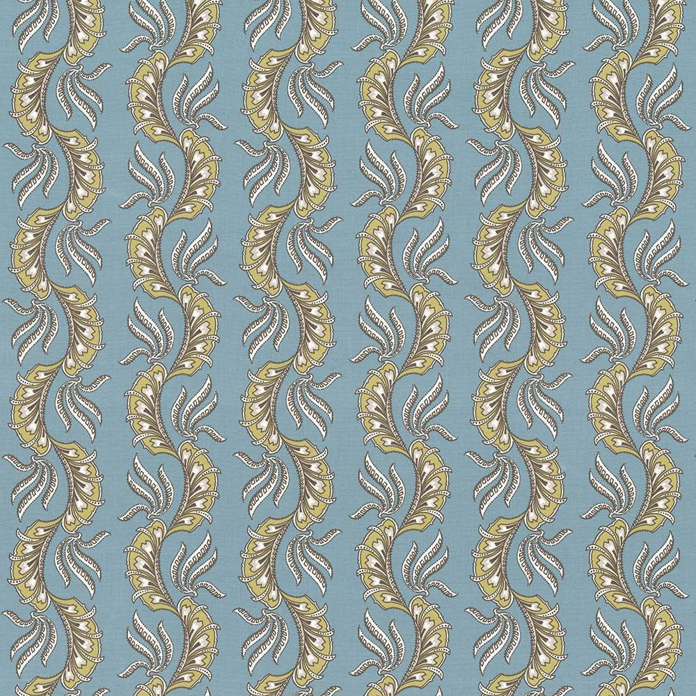 Paisley Scallop Aqua by Kasmir Fabric 1427 100% Cotton
 TURKEY </p><p>Repeat: Horizontal: 9 1/8 inches and Vertical: 6 3/8 inches 55 - Fabric Carolina -