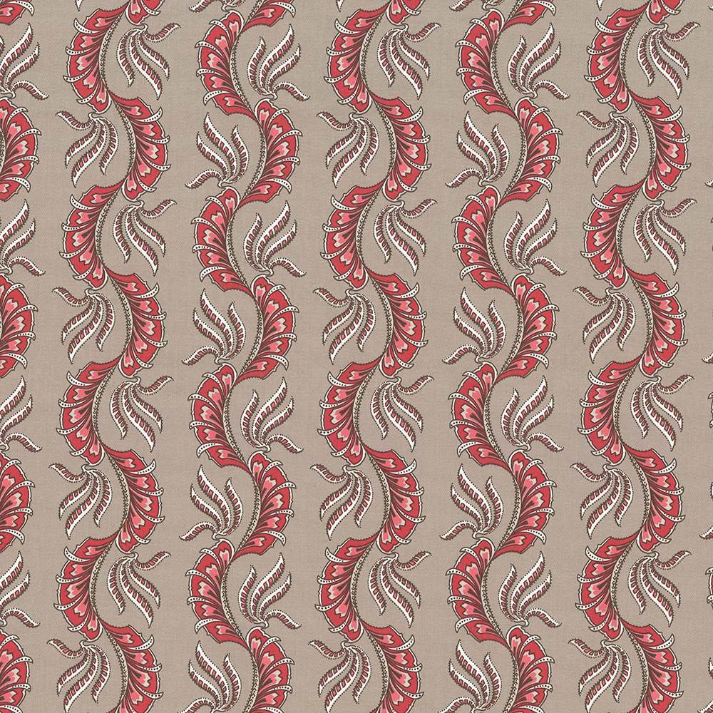 Paisley Scallop Pomegranate by Kasmir Fabric 1427 100% Cotton
 TURKEY </p><p>Repeat: Horizontal: 9 1/8 inches and Vertical: 6 3/8 inches 55 - Fabric Carolina -