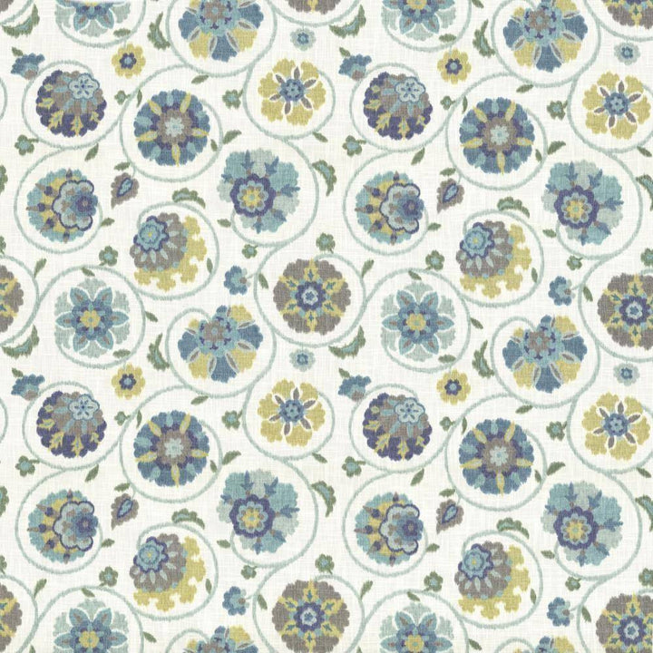 Palampore Garden Aquamarine by Kasmir Fabric 5065 USA 15,000 Wyzenbeek Double Rubs H: 27 inches, V:27 inches 54 - Fabric Carolina - Kasmir