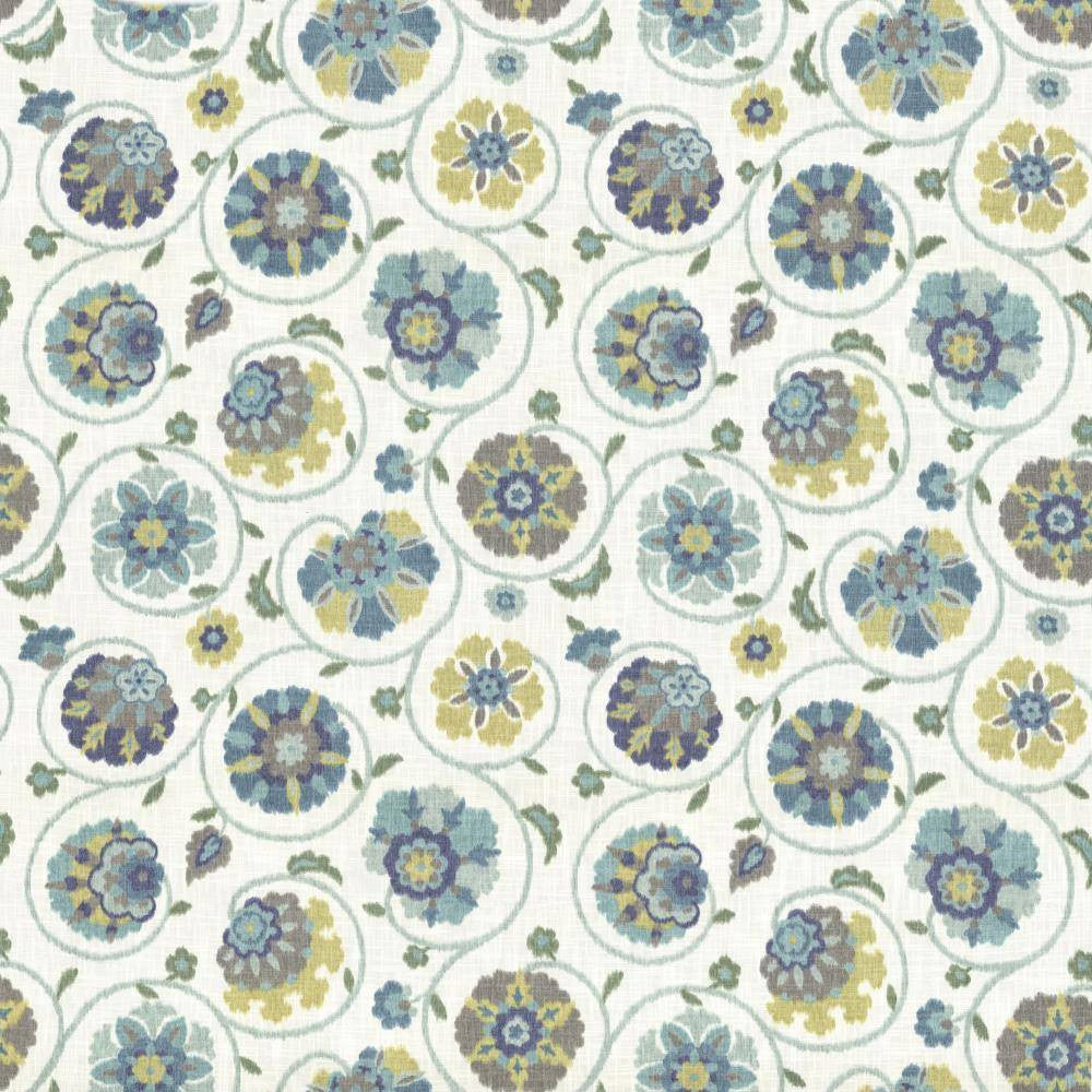 Palampore Garden Aquamarine by Kasmir Fabric 5065 100% Cotton
 USA </p><p>Repeat: Horizontal: 27 inches and Vertical: 27 inches 54 - Fabric Carolina -
